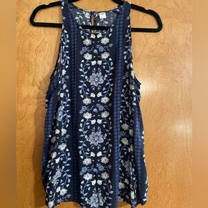 Navy floral tank